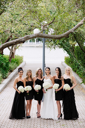 Jen Epstein and her bridesmaids in unique and stylish Alfred Angelo dresses.