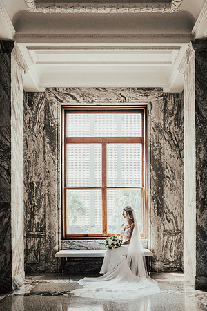 Downtown Tampa- Top Wedding Photographer- bride- Le Meridien steps