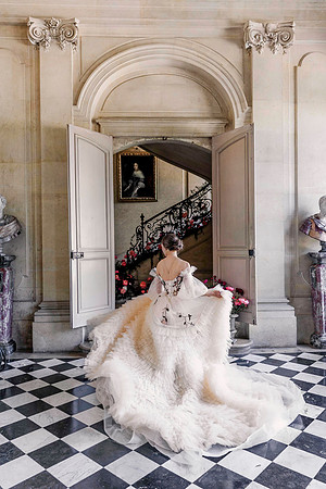 Couture wedding dress and bride