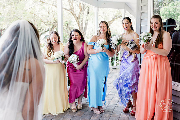 Puppy in Bridesmaids first look - Sarasota wedding photographer