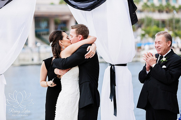 First kiss as husband and wife!