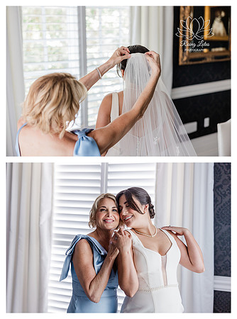 Bride getting ready for wedding day with mom at Golden Ocala