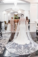 bride and bridemaids first look at Top Central florida wedding venue Golden Ocala